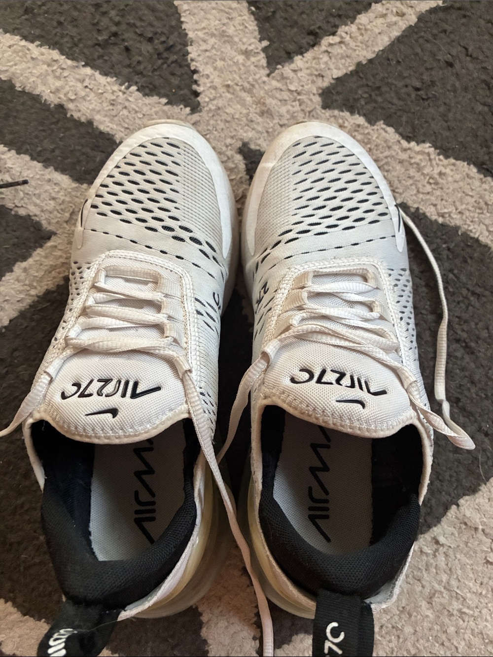 Nike Air 27c White and Black Women’s Athletic Running Shoes